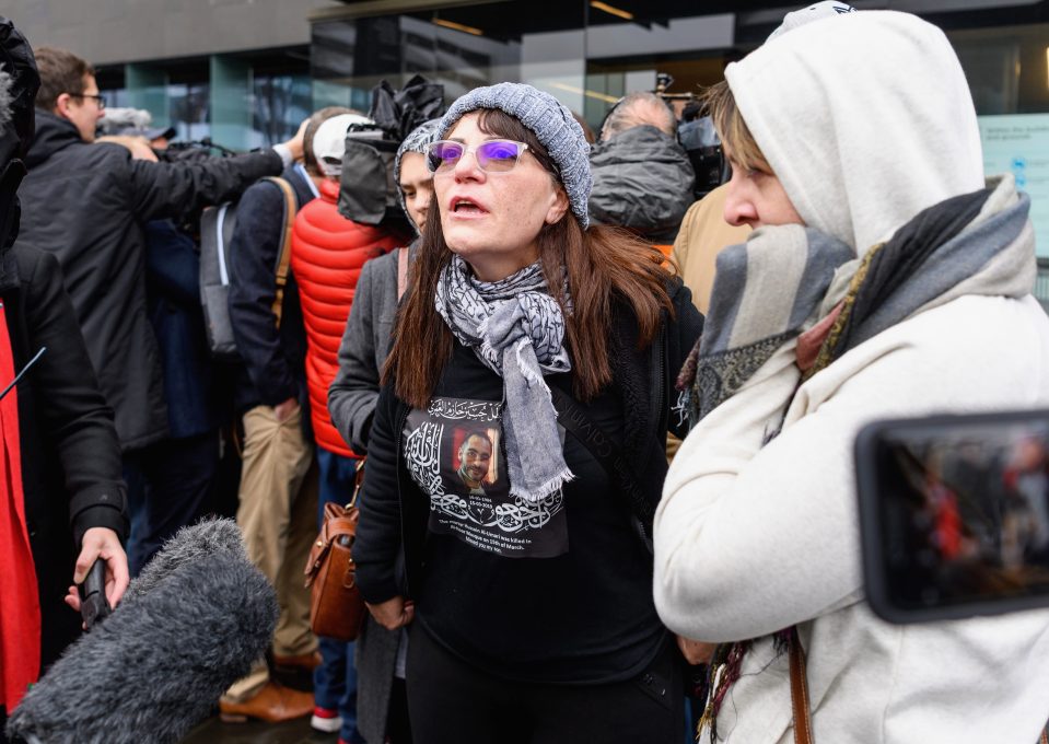  Janna Zat, whose son Hussein Al-Umari was killed at Al Noor Mosque, speaks to the media