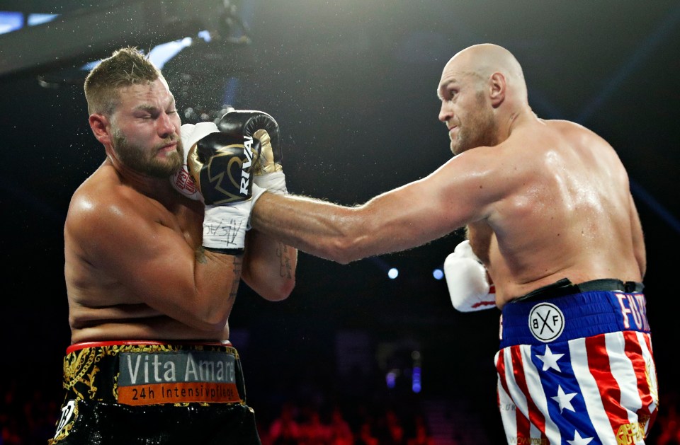  Fury dominated Tom Schwarz in Las Vegas in what was his first fight since drawing with Wilder