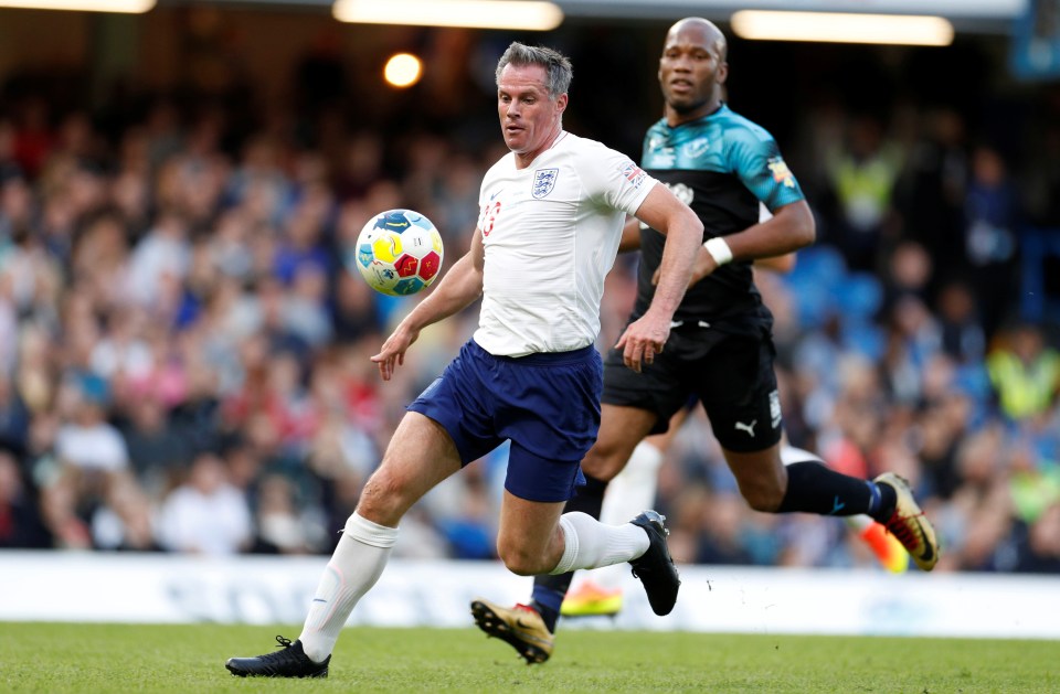 Jamie Carragher was determined to keep old rival Didier Drogba at bay