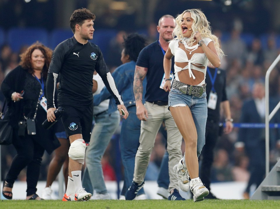  Rita Ora performed at half-time in front of a packed Stamford Bridge crowd