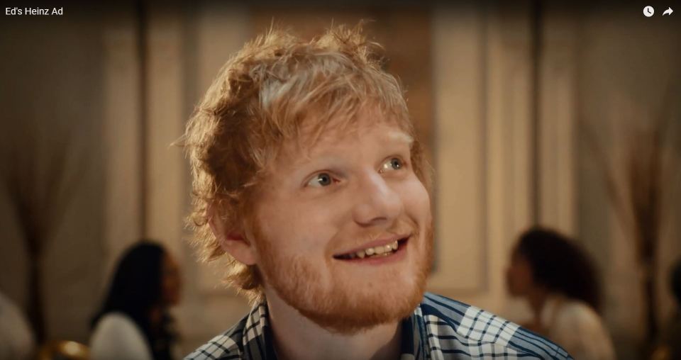 Ed Sheeran’s idea is now a telly commercial for Heinz Ketchup