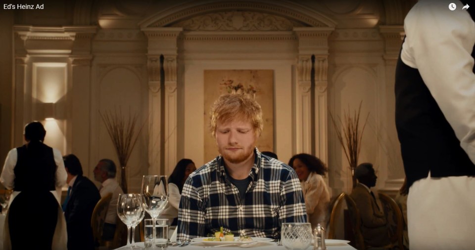 Ed Sheeran’s idea is now a telly commercial for Heinz Ketchup