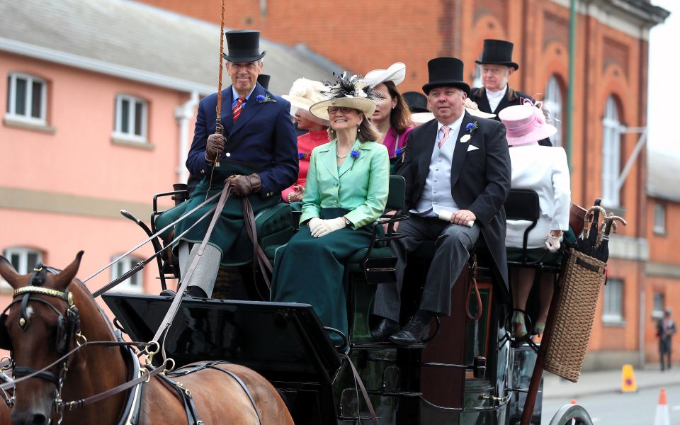 Racegoers in a horse drawn carriage during day one of Royal Ascot at Ascot Racecourse