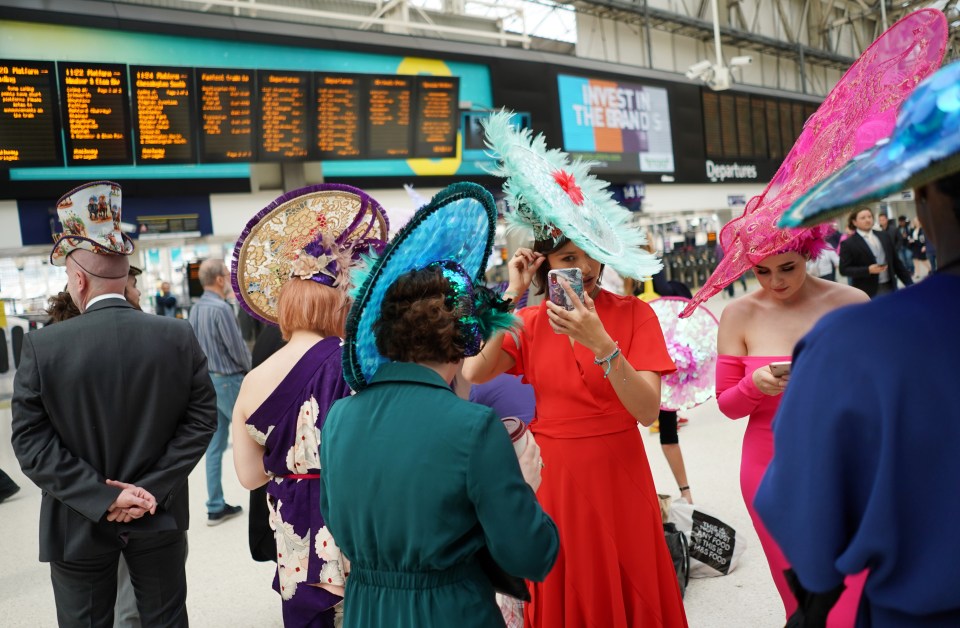 Racegoers heading to the Royal Ascot today at Waterloo Station strikes on the South Western Railway