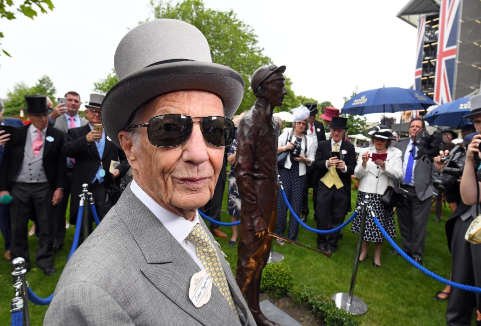 Racing legend jockey Sir Lester Piggott unveiled a sculpture of himself today at the Royal Ascot