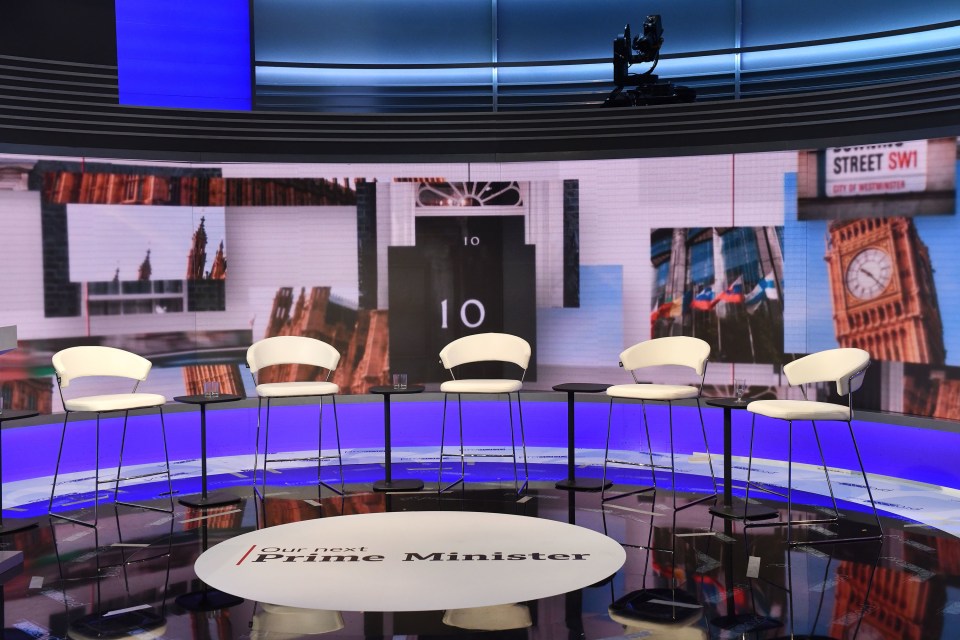  The set of tonight's TV debate on the BBC