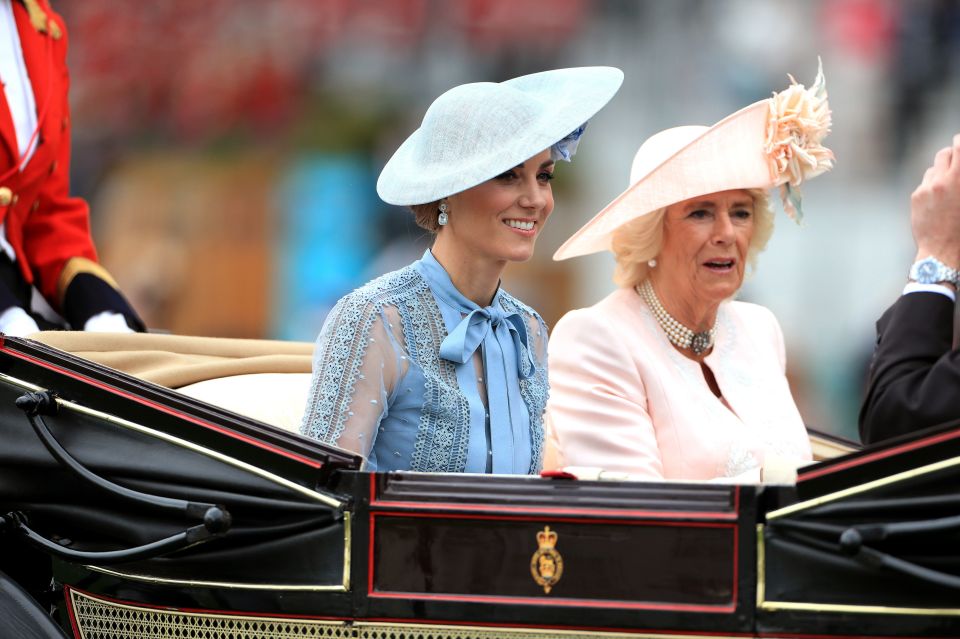 Kate and Camilla while in the carriage at the Royal Ascot