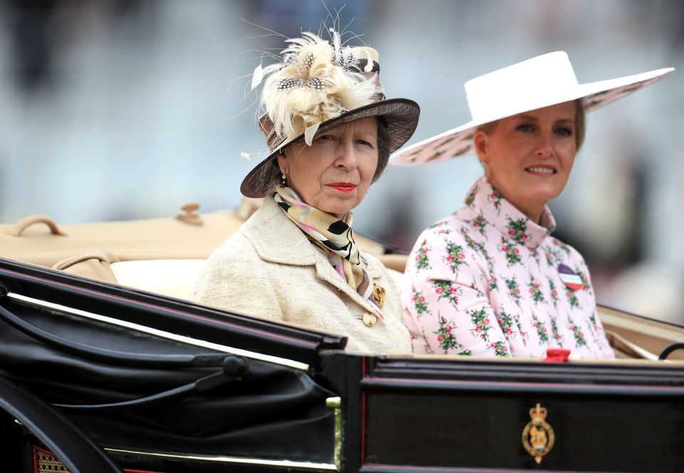 Princess Anne and the Countess of Wessex are all smiles arriving at the Royal Ascot