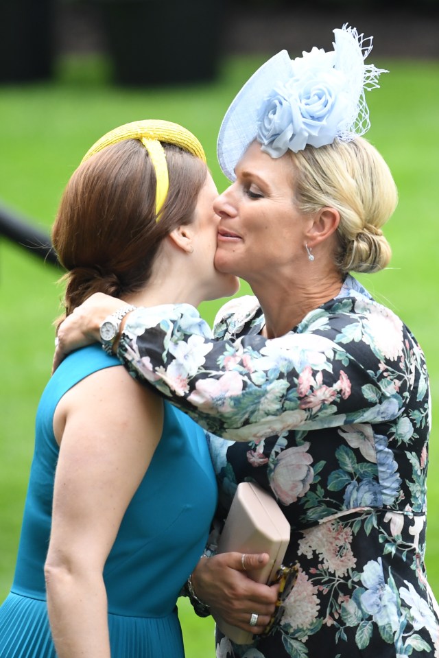 Zara gives Princess Eugenie a warm embrace