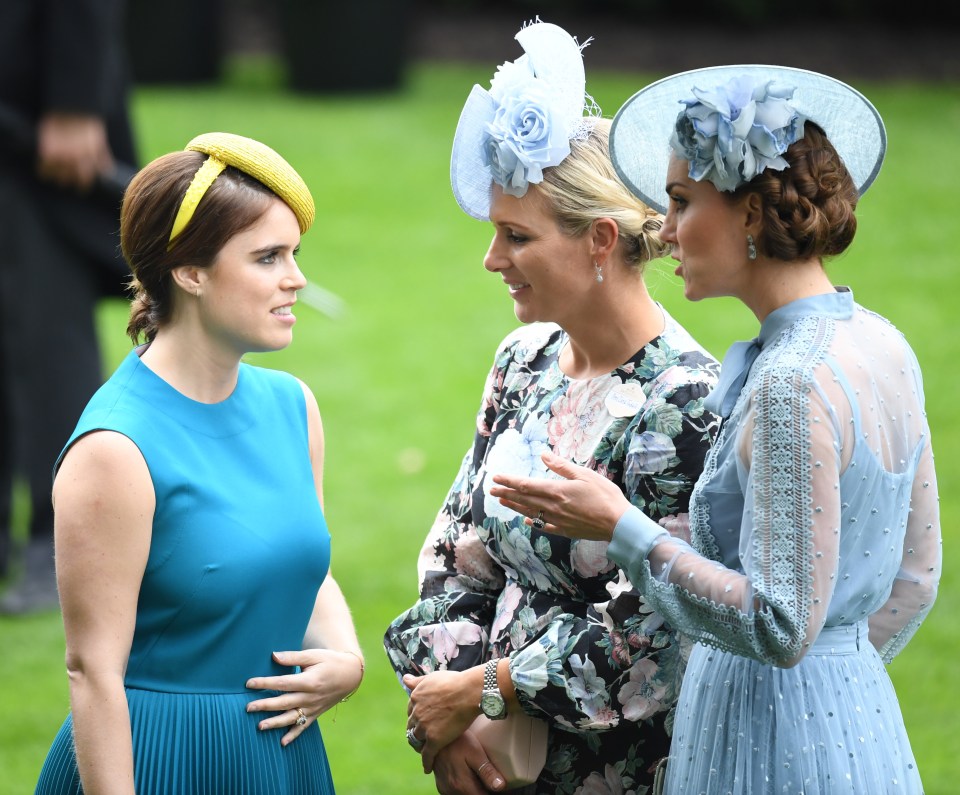 Princess Eugenie chats with Zara and the Duchess of Cambridge