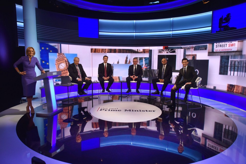  Boris (second left) and Rory (right) in the first leadership debate back in June