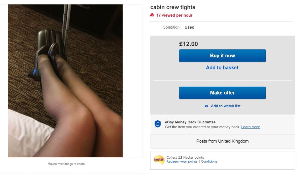 One cabin crew member said 'loads' of people chose to sell their old leggings online