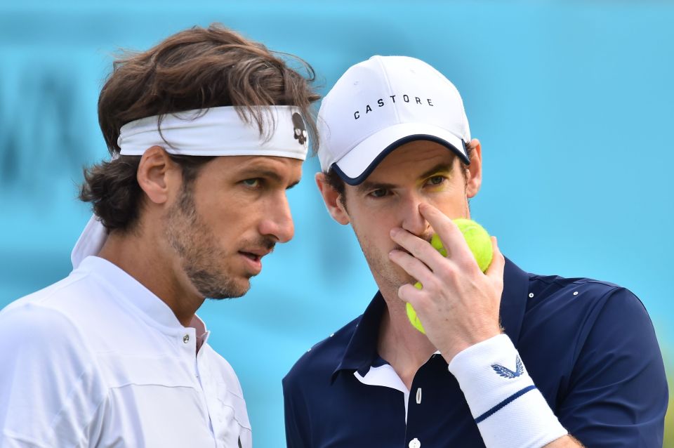  Andy Murray, right, and Feliciano Lopez are in the doubles final