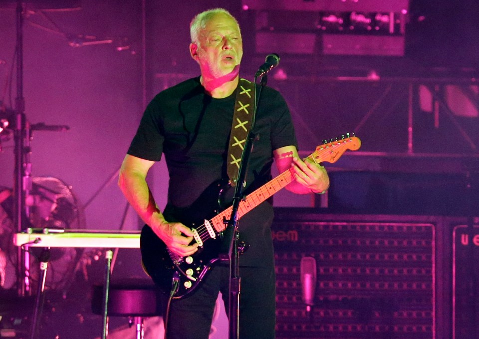  Gilmour playing a gig in Pompeii, Italy, in 2016