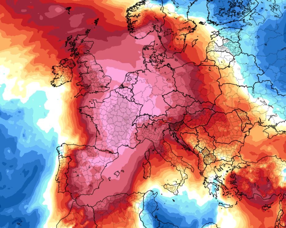 UK weather forecast: A 2,000-mile wide block of hot air is engulfing all of Europe, bringing high temperatures and storms right across the continent – but it will finally provide hot sunshine later this week