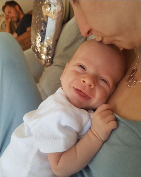  Stacey Solomon shared an adorable snap of her son Rex's first smile today