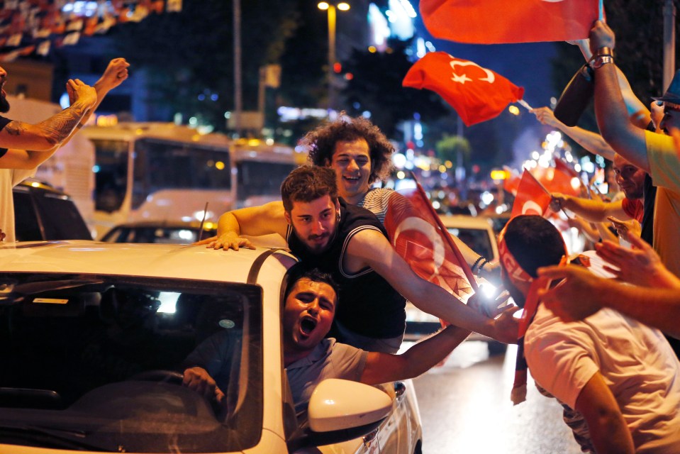  Supporters cheered and waved flags through the streets of Istanbul