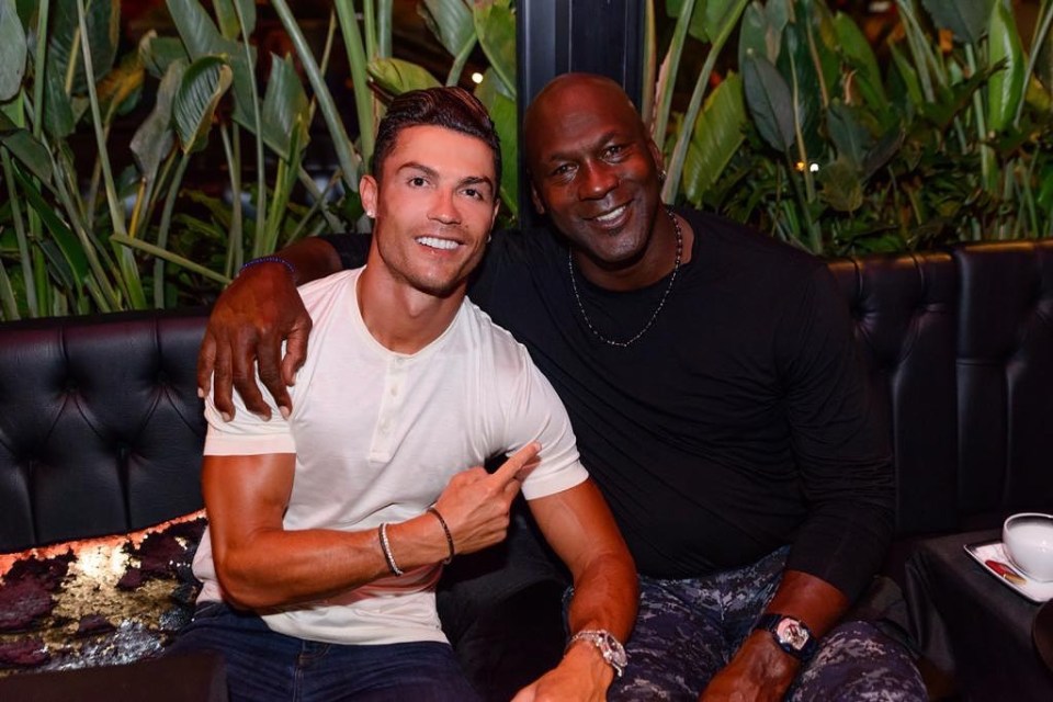  Ronaldo later posed with basketball icon Michael Jordan and wrote: 'We made history'