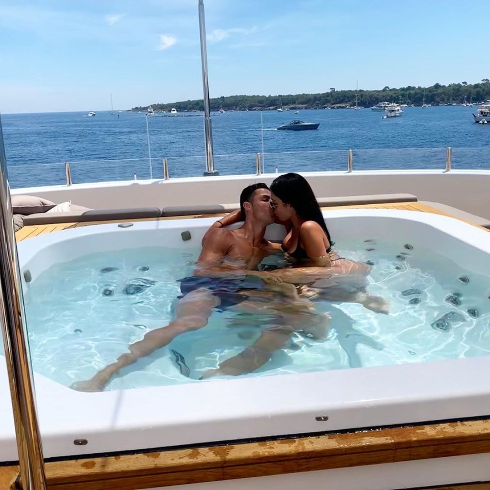  The Juventus star and girlfriend Georgina Rodrgiuez later shared a kiss in the hot tub