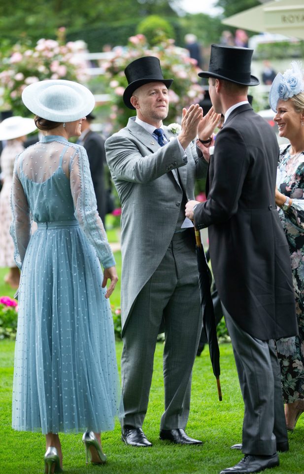  Mike was pictured joking around with Prince William and Kate Middleton at the racing event