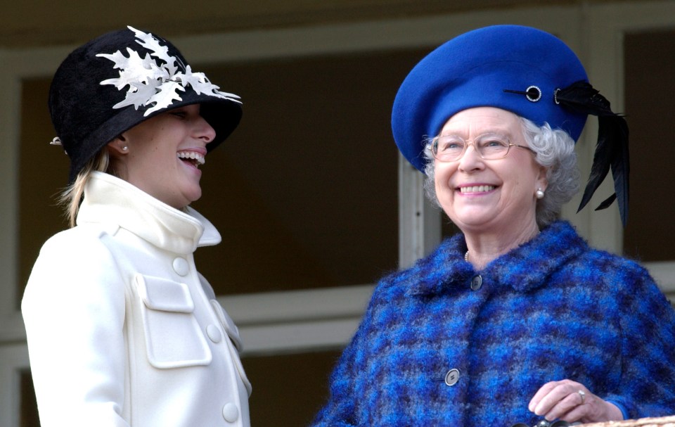  Zara Tindall shares a joke with her grandmother the Queen on Gold Cup Day at Cheltenham