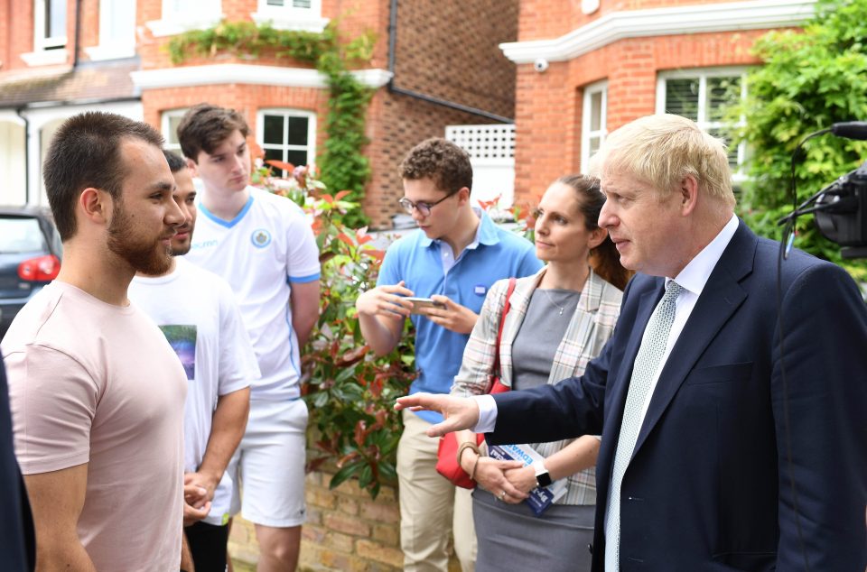  Boris in RHS Garden Wisley after vowing to take Britain out of the prison of the EU