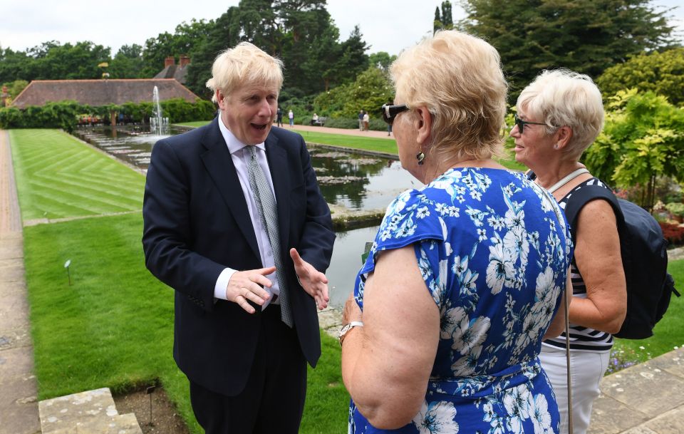  He chatted with voters in a Royal Horticultural Society garden at Wisley