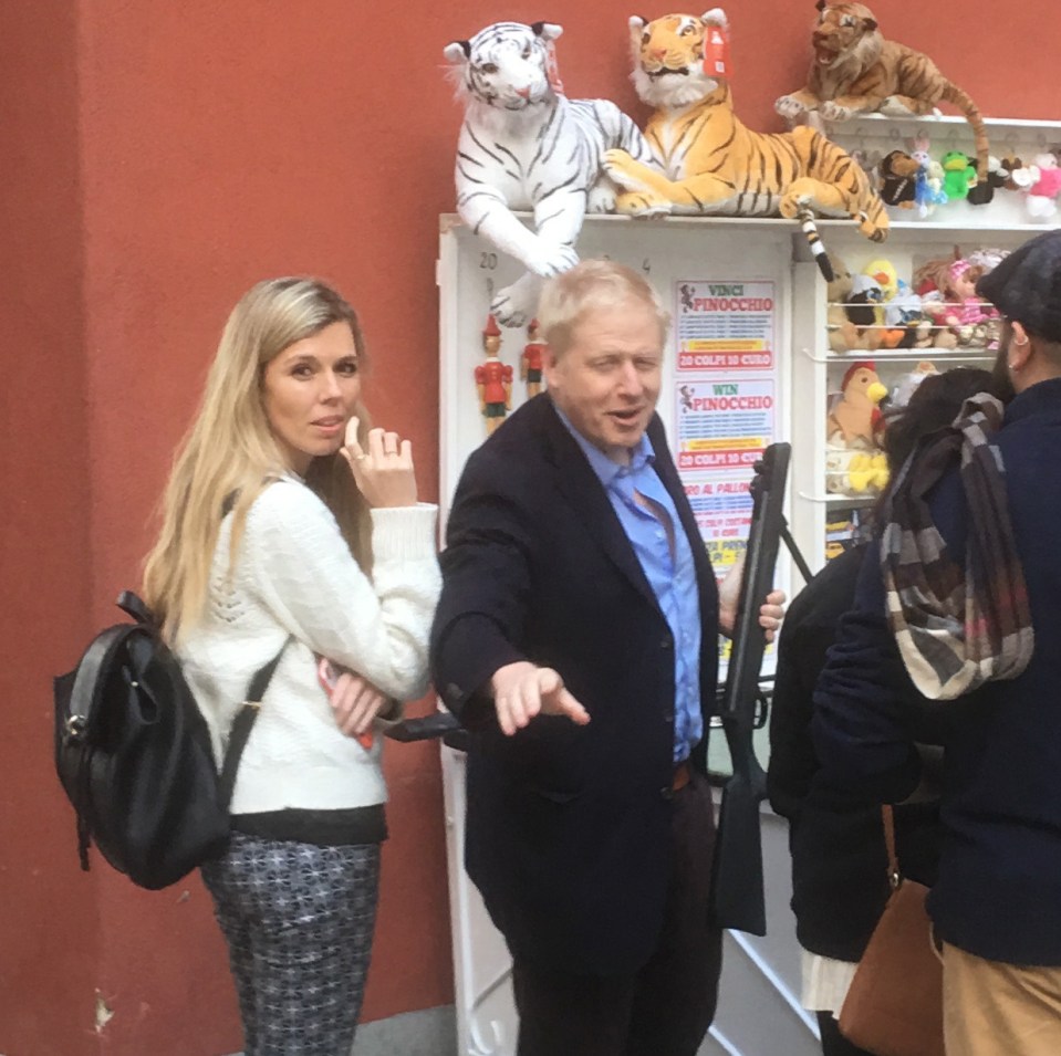  Boris Johnson and his girlfriend Carrie Symonds were pictured at a shooting gallery in Italy