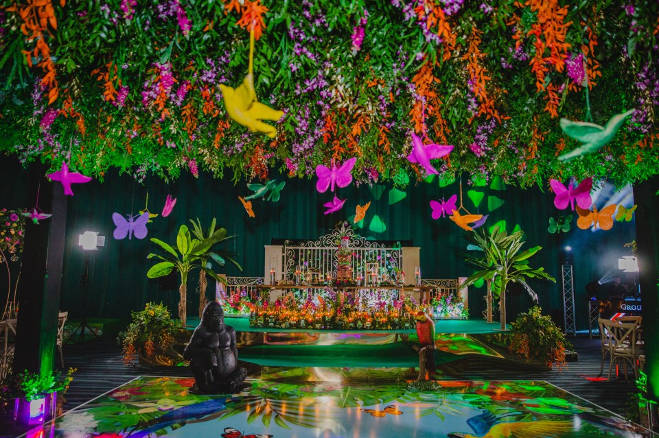  The party, which took place at Macron Stadium in Bolton, was rainforest-themed