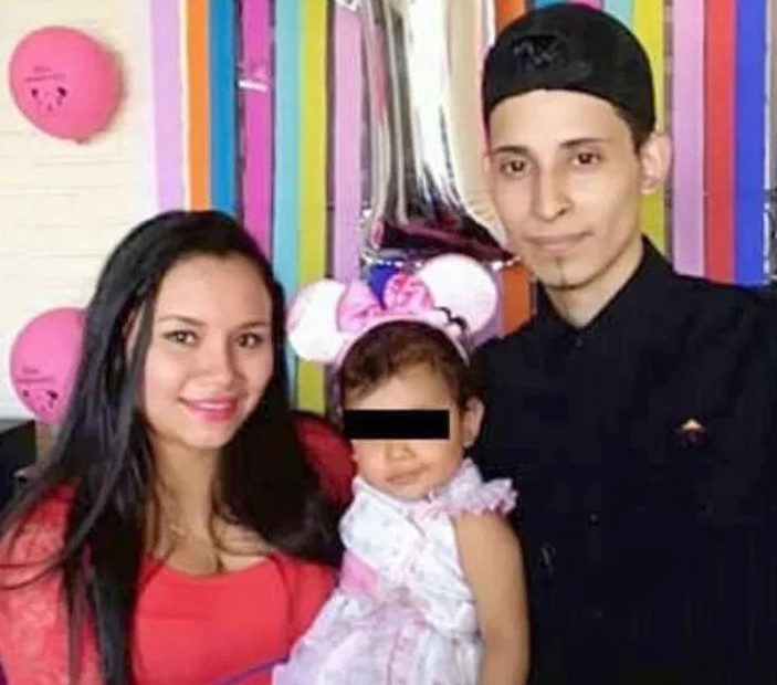  Martínez is pictured with his wife Tania and 23-year-old daughter Valeria in a family photo