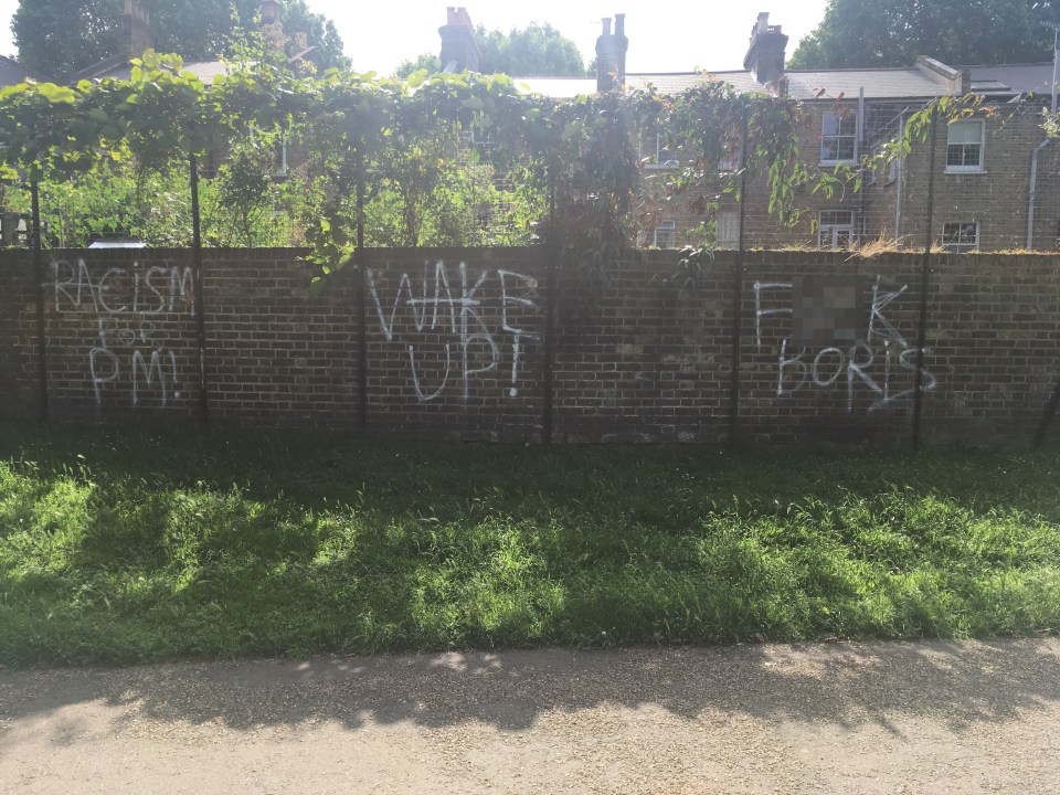  Graffiti pictured near the flat this morning