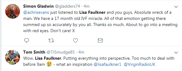  Listeners were touched by Lisa's story