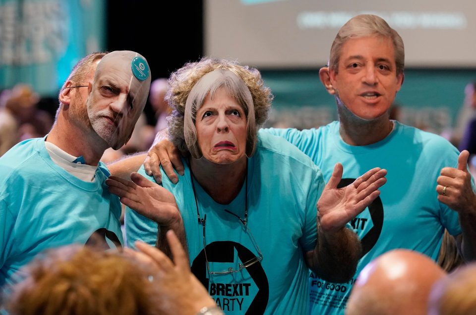  Brexit Party activists mocked Theresa May, Jeremy Corbyn and John Bercow