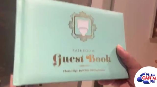  She has a toilet guest book