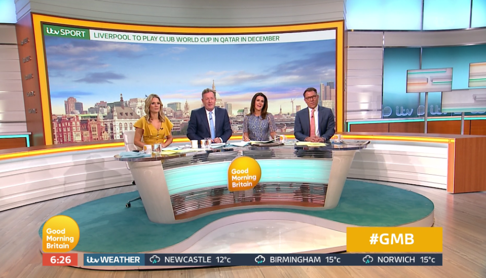  Piers and the Good Morning Britain team discussed the photo earlier this month