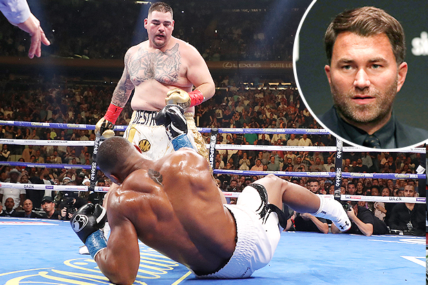 Anthony Joshua’s career is on the line if he loses the rematch to Andy Ruiz Jr says his promoter Eddie Hearn (inset)