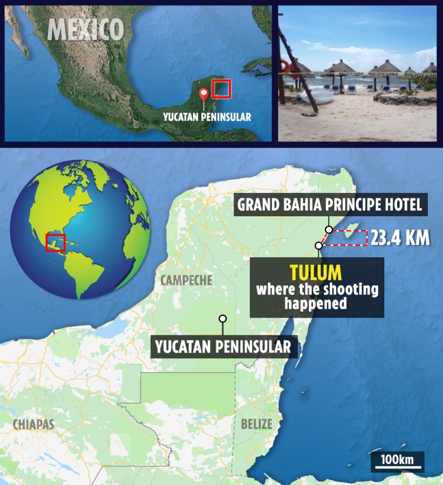  The shooting happened in Tulum, close to a tourist hotel