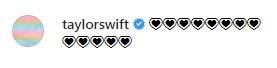 Taylor commented under the photo with love heart emojis