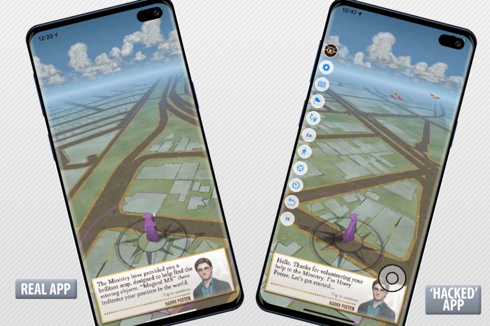  Niantic's lawsuit showed their app side-by-side with the 'hacked' version