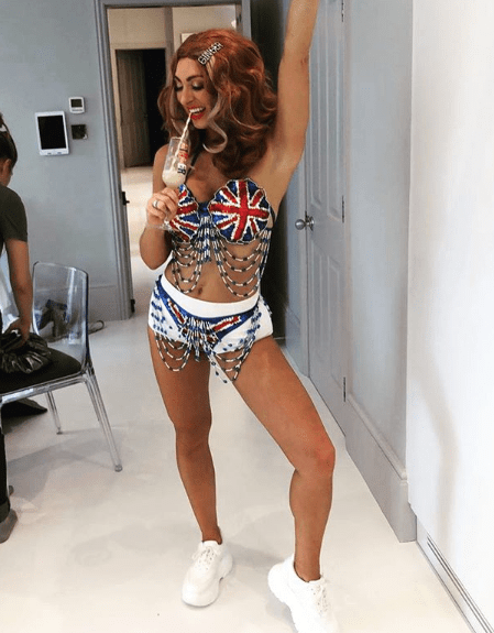  Luisa wore a Union Jack bikini with hot pants