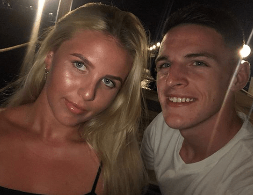  Declan Rice has posted pictures with his girlfriend to his social media pages