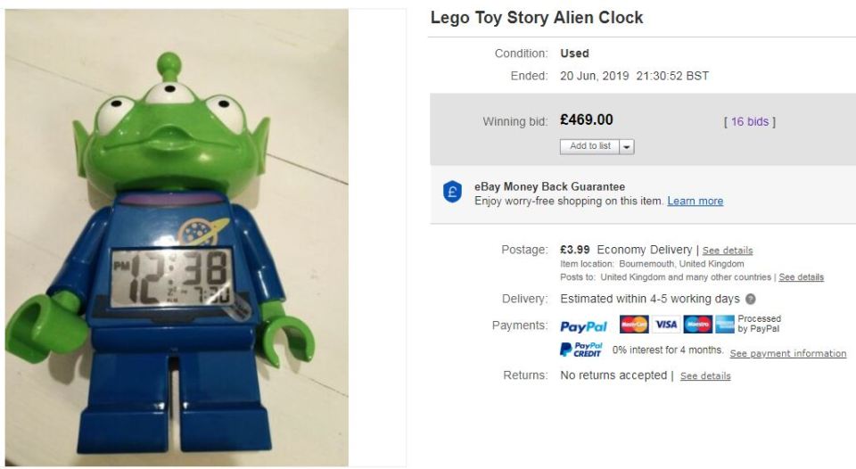  It sold for £469 in the end despite being listed for £2.50