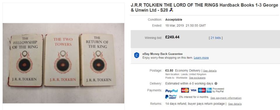  The books fetched up to £250 online