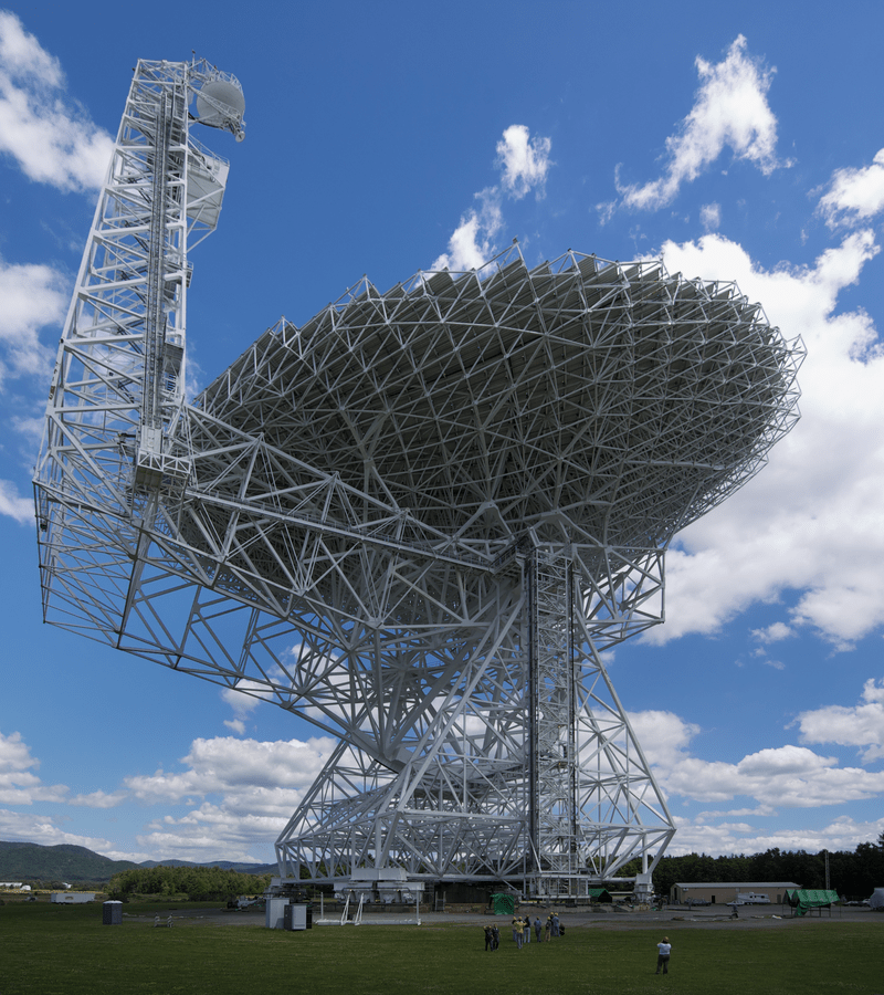  The Green Bank Telescope in the US is one of the radio telescopes used by the project