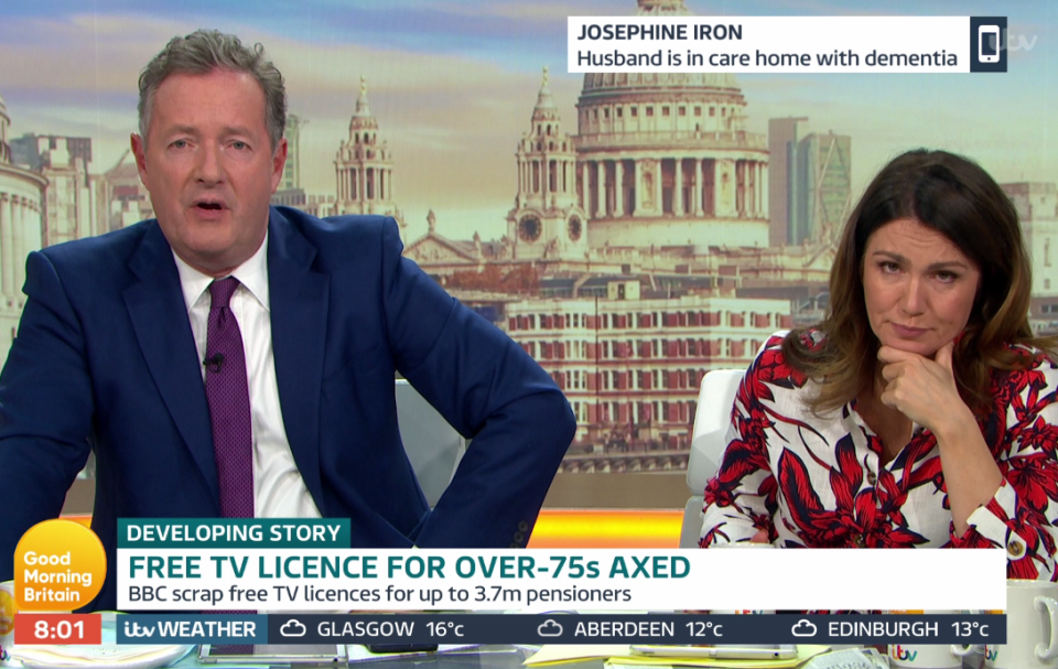  Susanna Reid had tears in her eyes as she listened to the OAP become emotional about the licence change