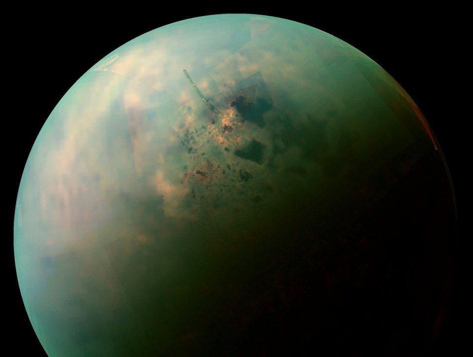 Scientists think lakes at Titan’s surface – as well as a hidden underground ocean – may hold the building blocks for life