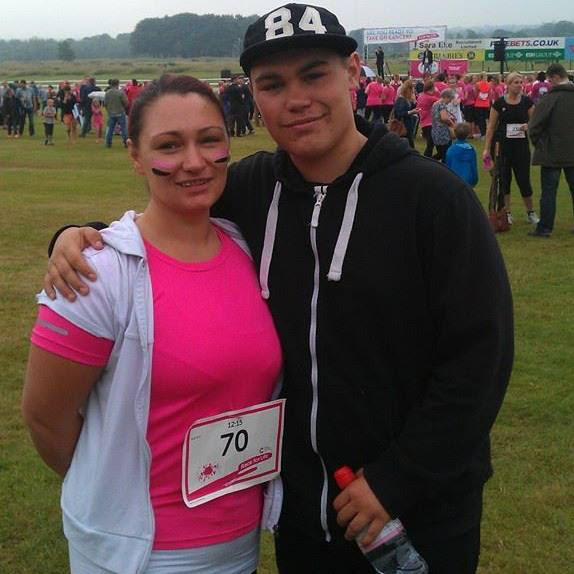  Before her diagnosis, Julie took part in the Great North Run - now she is housebound. She is seen here with her son, Jordan