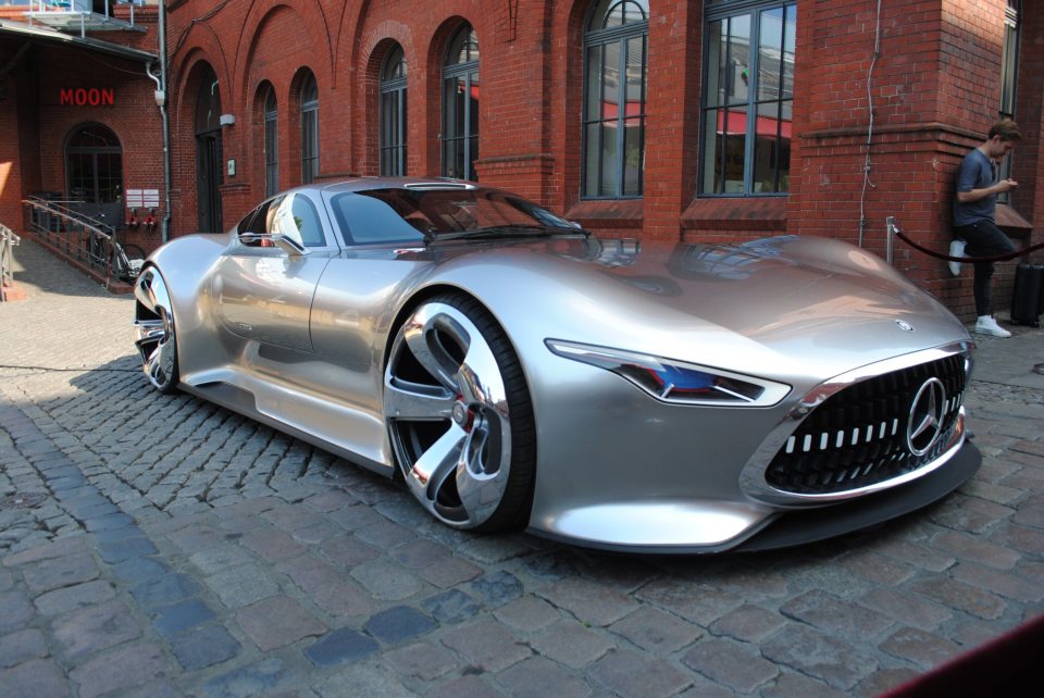  Promoting her new show, Alex travelled to Berlin to check out the Mercedes-Benz AMG Vision Gran Turismo - the concept car used by Ben Affleck in Justice League