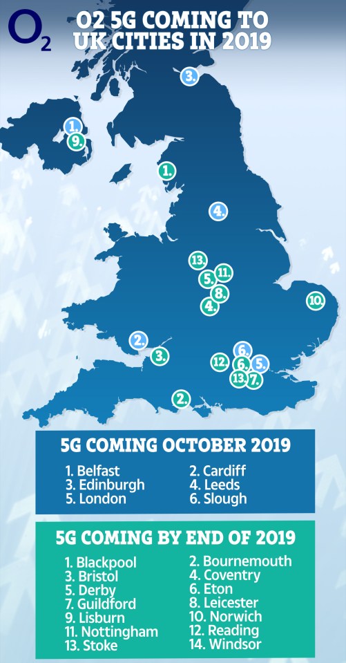  These are the areas where you'll get 5G internet from O2 this year