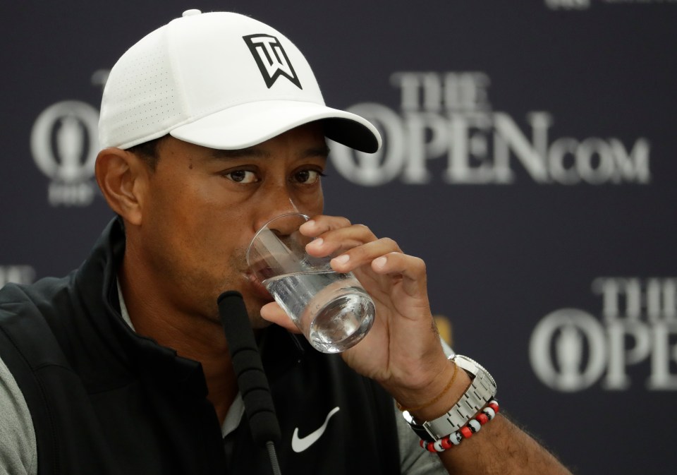  Tiger Woods stuck to the water after promising not to drink any Guinness for this week's Open in Northern Ireland